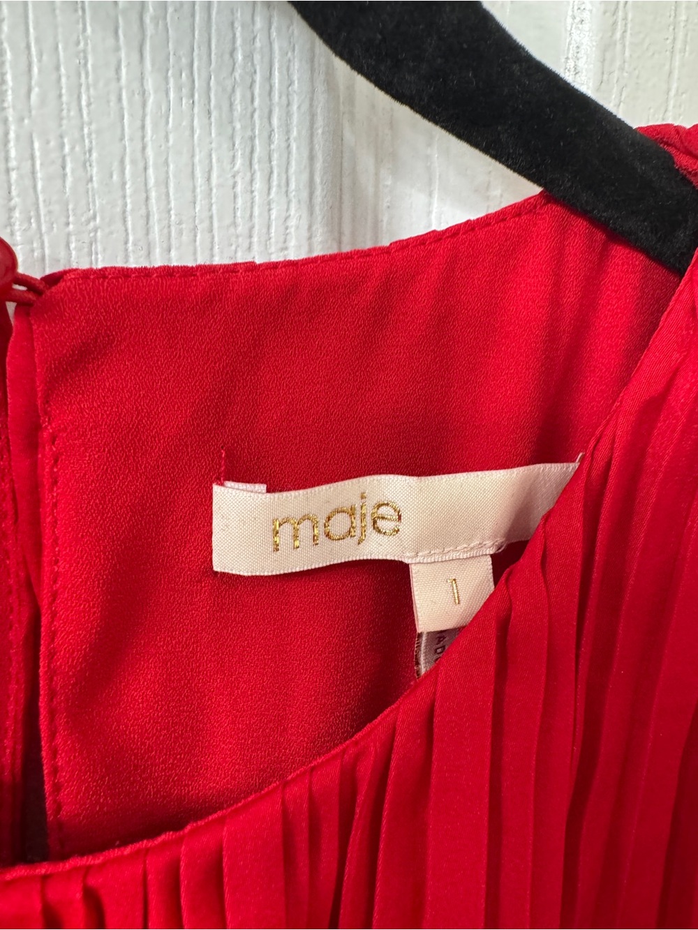 Maje Red Tiered Ruffle Dress - Picture 2 of 4